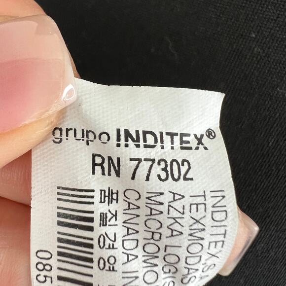 ZARA Navy Blue Red Tartan Plaid Asymmetric ButtonUp Tie Waist Midi Shirt Dress S - Picture 8 of 8